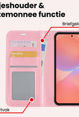 NoXx NoXx Samsung Galaxy A36 Hoesje Bookcase Met 2x Screenprotector - Lichtroze