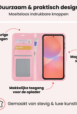 NoXx NoXx Samsung Galaxy A36 Hoesje Bookcase Met 2x Screenprotector - Lichtroze