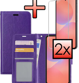 NoXx NoXx Samsung Galaxy A36 Hoesje Bookcase Met 2x Screenprotector - Paars