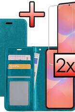 NoXx NoXx Samsung Galaxy A36 Hoesje Bookcase Met 2x Screenprotector - Turquoise