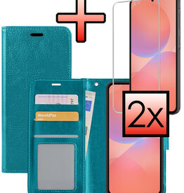 NoXx NoXx Samsung Galaxy A36 Hoesje Bookcase Met 2x Screenprotector - Turquoise