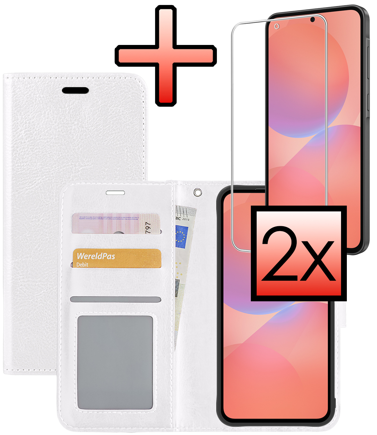 NoXx NoXx Samsung Galaxy A36 Hoesje Bookcase Met 2x Screenprotector - Wit