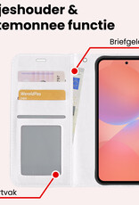 NoXx NoXx Samsung Galaxy A36 Hoesje Bookcase Met 2x Screenprotector - Wit