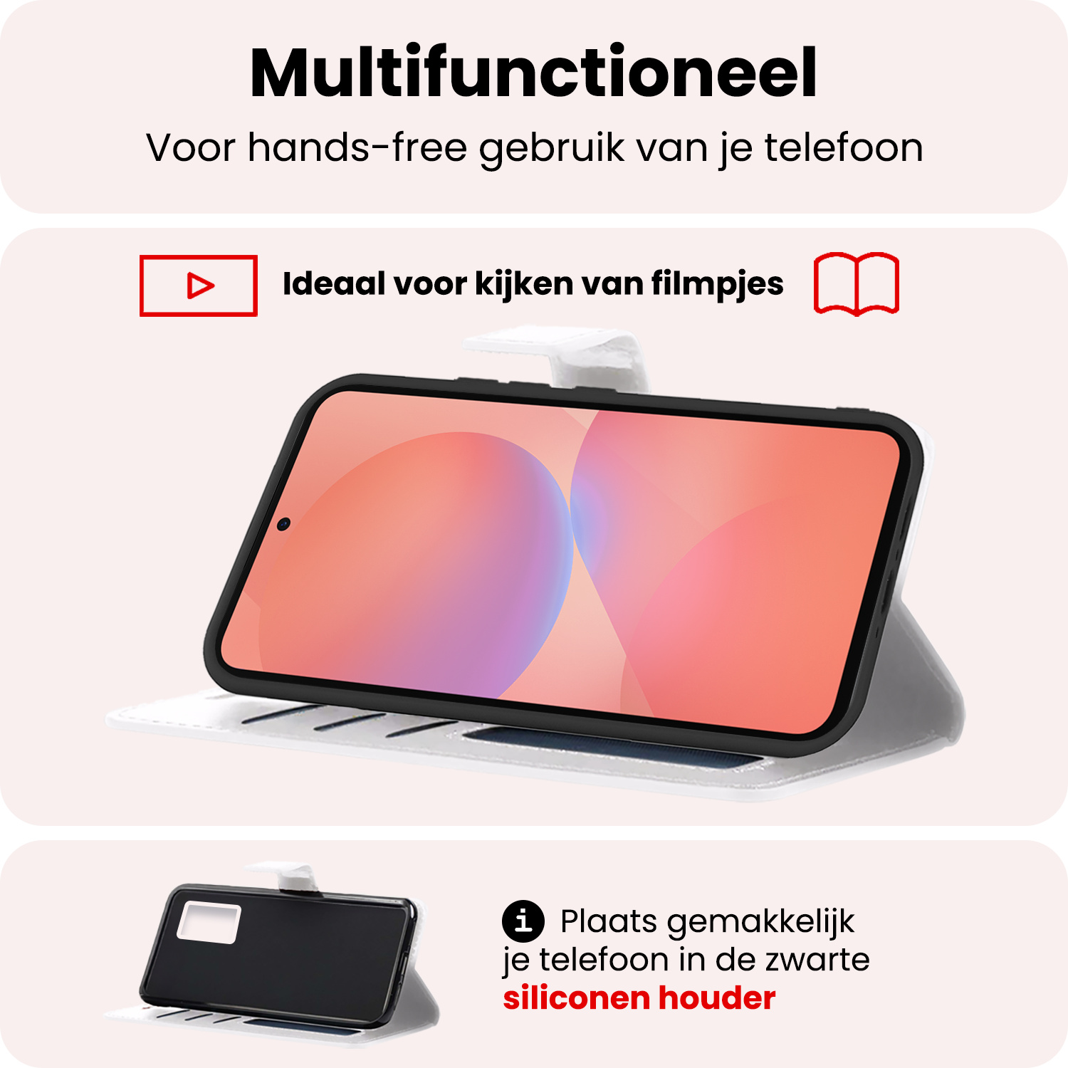 NoXx NoXx Samsung Galaxy A36 Hoesje Bookcase Met 2x Screenprotector - Wit
