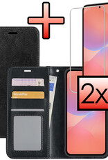 NoXx NoXx Samsung Galaxy A36 Hoesje Bookcase Met 2x Screenprotector - Zwart