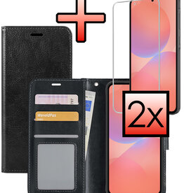 NoXx NoXx Samsung Galaxy A36 Hoesje Bookcase Met 2x Screenprotector - Zwart