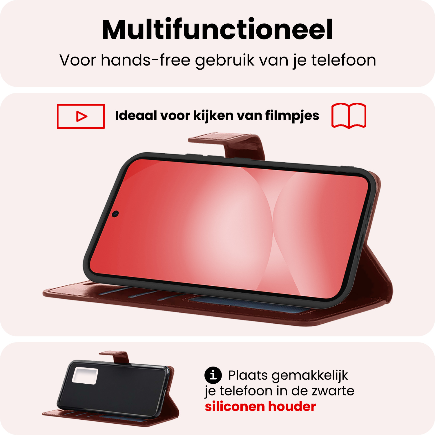 NoXx NoXx Samsung Galaxy A56 Hoesje Bookcase - Bruin