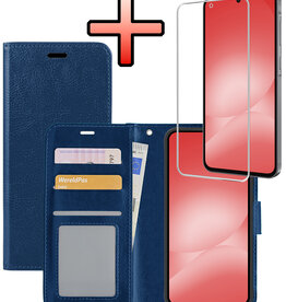 NoXx NoXx Samsung Galaxy A56 Hoesje Bookcase Met Screenprotector - Donkerblauw