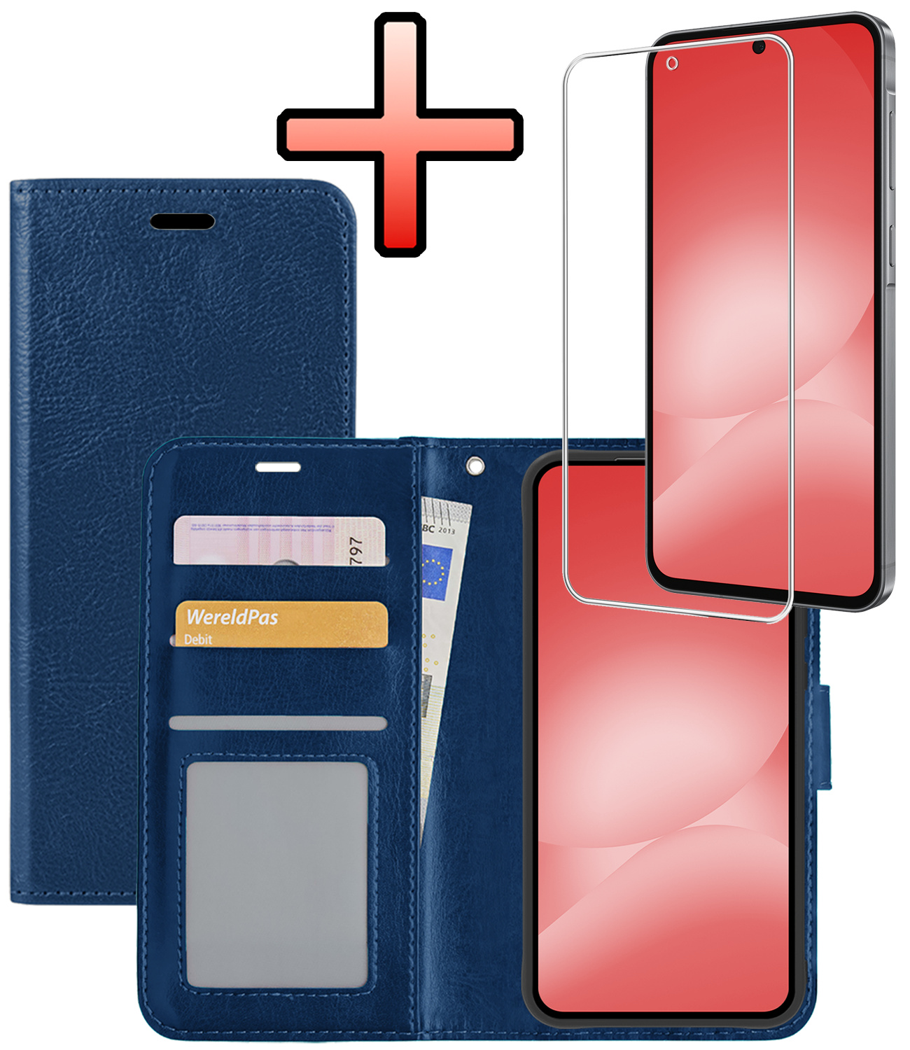 NoXx NoXx Samsung Galaxy A56 Hoesje Bookcase Met Screenprotector - Donkerblauw