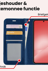 NoXx NoXx Samsung Galaxy A56 Hoesje Bookcase Met Screenprotector - Donkerblauw