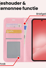 NoXx NoXx Samsung Galaxy A56 Hoesje Bookcase Met Screenprotector - Lichtroze