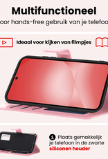 NoXx NoXx Samsung Galaxy A56 Hoesje Bookcase Met Screenprotector - Lichtroze