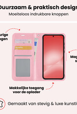 NoXx NoXx Samsung Galaxy A56 Hoesje Bookcase Met Screenprotector - Lichtroze