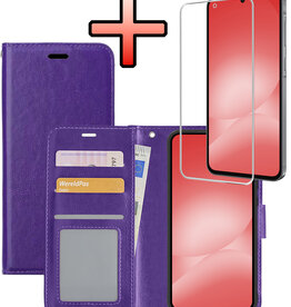 NoXx NoXx Samsung Galaxy A56 Hoesje Bookcase Met Screenprotector - Paars