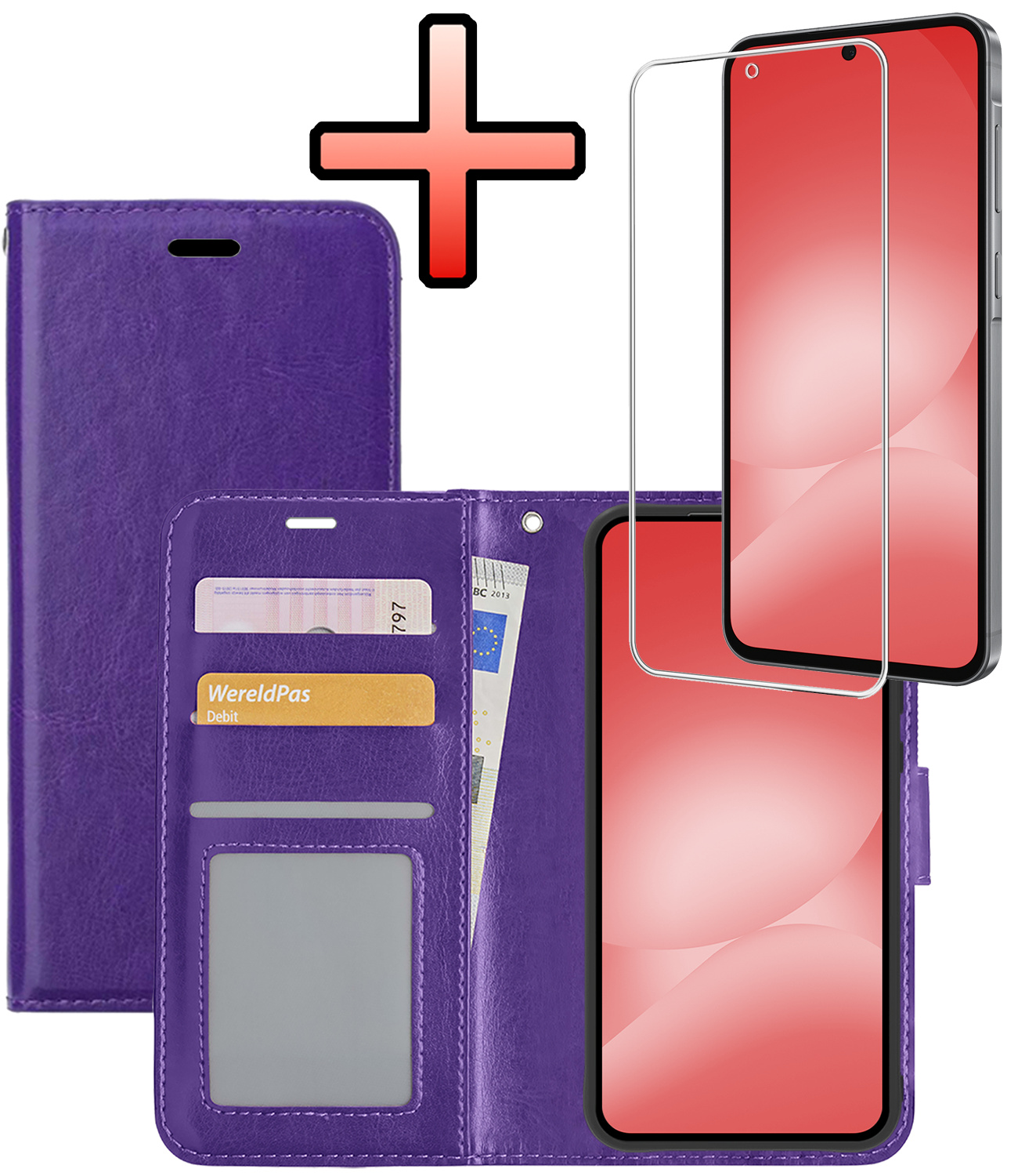 NoXx NoXx Samsung Galaxy A56 Hoesje Bookcase Met Screenprotector - Paars