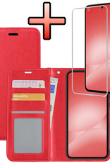 NoXx NoXx Samsung Galaxy A56 Hoesje Bookcase Met Screenprotector - Rood