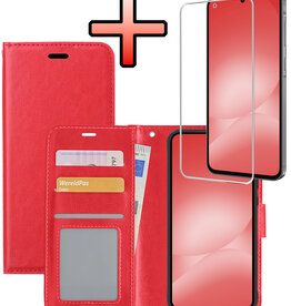 NoXx NoXx Samsung Galaxy A56 Hoesje Bookcase Met Screenprotector - Rood