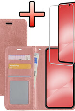 NoXx NoXx Samsung Galaxy A56 Hoesje Bookcase Met Screenprotector - Rose Goud