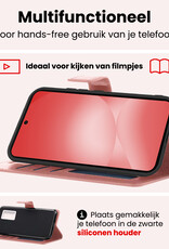 NoXx NoXx Samsung Galaxy A56 Hoesje Bookcase Met Screenprotector - Rose Goud