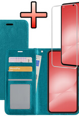 NoXx NoXx Samsung Galaxy A56 Hoesje Bookcase Met Screenprotector - Turquoise