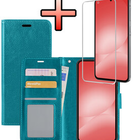 NoXx NoXx Samsung Galaxy A56 Hoesje Bookcase Met Screenprotector - Turquoise