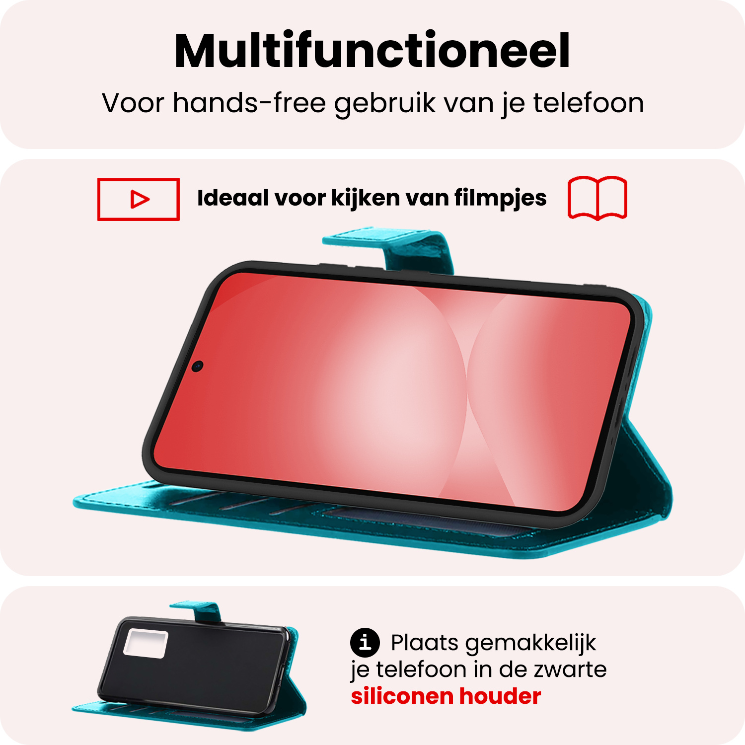 NoXx NoXx Samsung Galaxy A56 Hoesje Bookcase Met Screenprotector - Turquoise