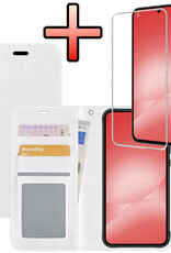 NoXx NoXx Samsung Galaxy A56 Hoesje Bookcase Met Screenprotector - Wit