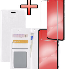 NoXx NoXx Samsung Galaxy A56 Hoesje Bookcase Met Screenprotector - Wit