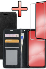 NoXx NoXx Samsung Galaxy A56 Hoesje Bookcase Met Screenprotector - Zwart