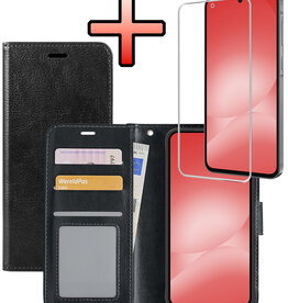 NoXx NoXx Samsung Galaxy A56 Hoesje Bookcase Met Screenprotector - Zwart