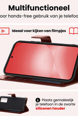 NoXx NoXx Samsung Galaxy A56 Hoesje Bookcase Met 2x Screenprotector - Bruin