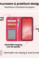 NoXx NoXx Samsung Galaxy A56 Hoesje Bookcase Met 2x Screenprotector - Donkerroze