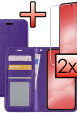 NoXx NoXx Samsung Galaxy A56 Hoesje Bookcase Met 2x Screenprotector - Paars