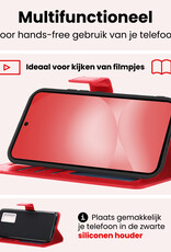 NoXx NoXx Samsung Galaxy A56 Hoesje Bookcase Met 2x Screenprotector - Rood