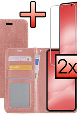 NoXx NoXx Samsung Galaxy A56 Hoesje Bookcase Met 2x Screenprotector - Rose Goud
