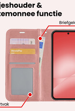 NoXx NoXx Samsung Galaxy A56 Hoesje Bookcase Met 2x Screenprotector - Rose Goud