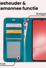 NoXx NoXx Samsung Galaxy A56 Hoesje Bookcase Met 2x Screenprotector - Turquoise