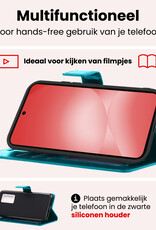 NoXx NoXx Samsung Galaxy A56 Hoesje Bookcase Met 2x Screenprotector - Turquoise