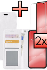 NoXx NoXx Samsung Galaxy A56 Hoesje Bookcase Met 2x Screenprotector - Wit