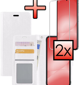 NoXx NoXx Samsung Galaxy A56 Hoesje Bookcase Met 2x Screenprotector - Wit