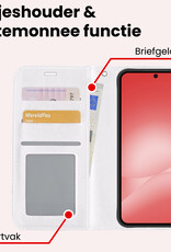 NoXx NoXx Samsung Galaxy A56 Hoesje Bookcase Met 2x Screenprotector - Wit