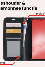 NoXx NoXx Samsung Galaxy A56 Hoesje Bookcase Met 2x Screenprotector - Zwart