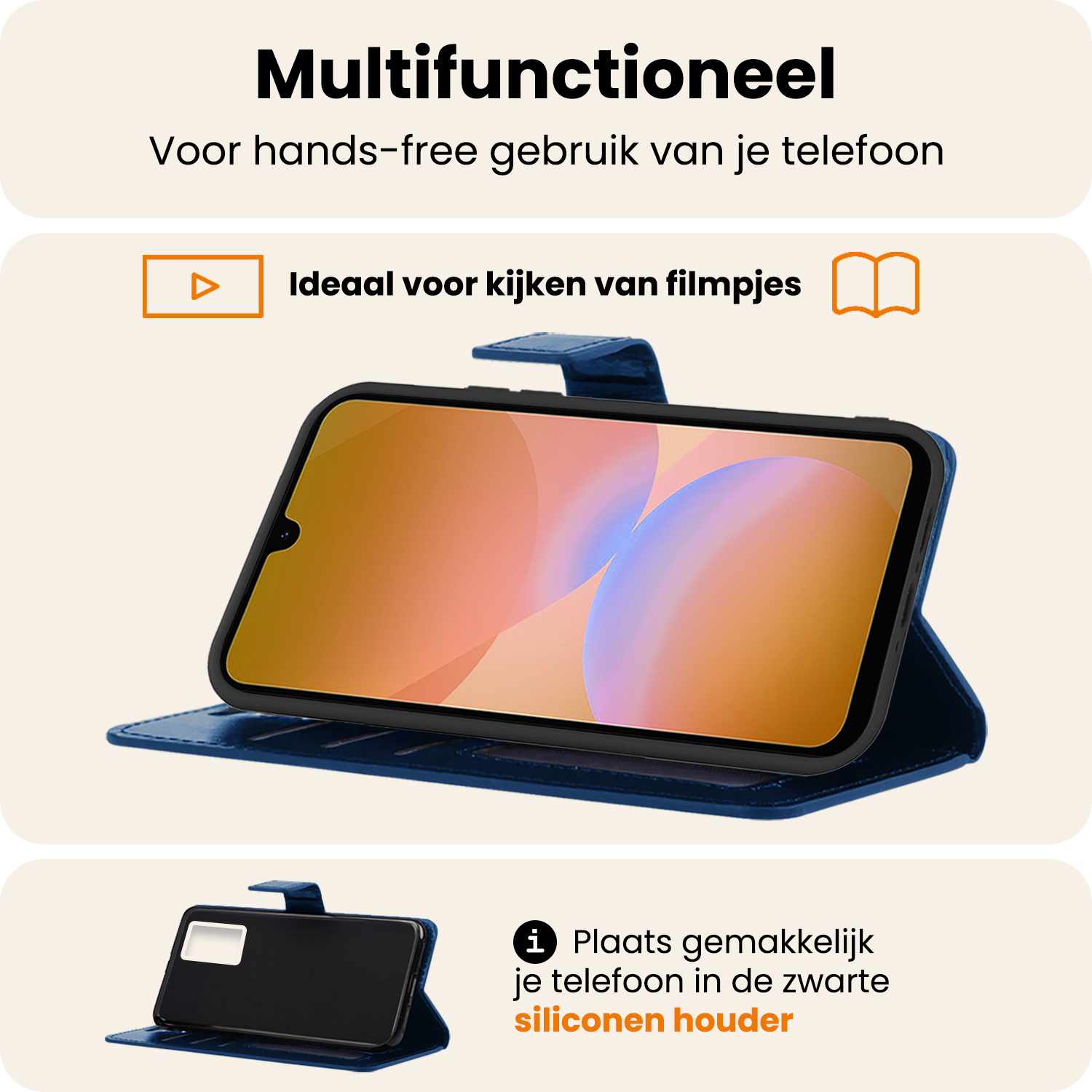 Nomfy Nomfy Samsung Galaxy A26 Hoesje Bookcase - Donkerblauw