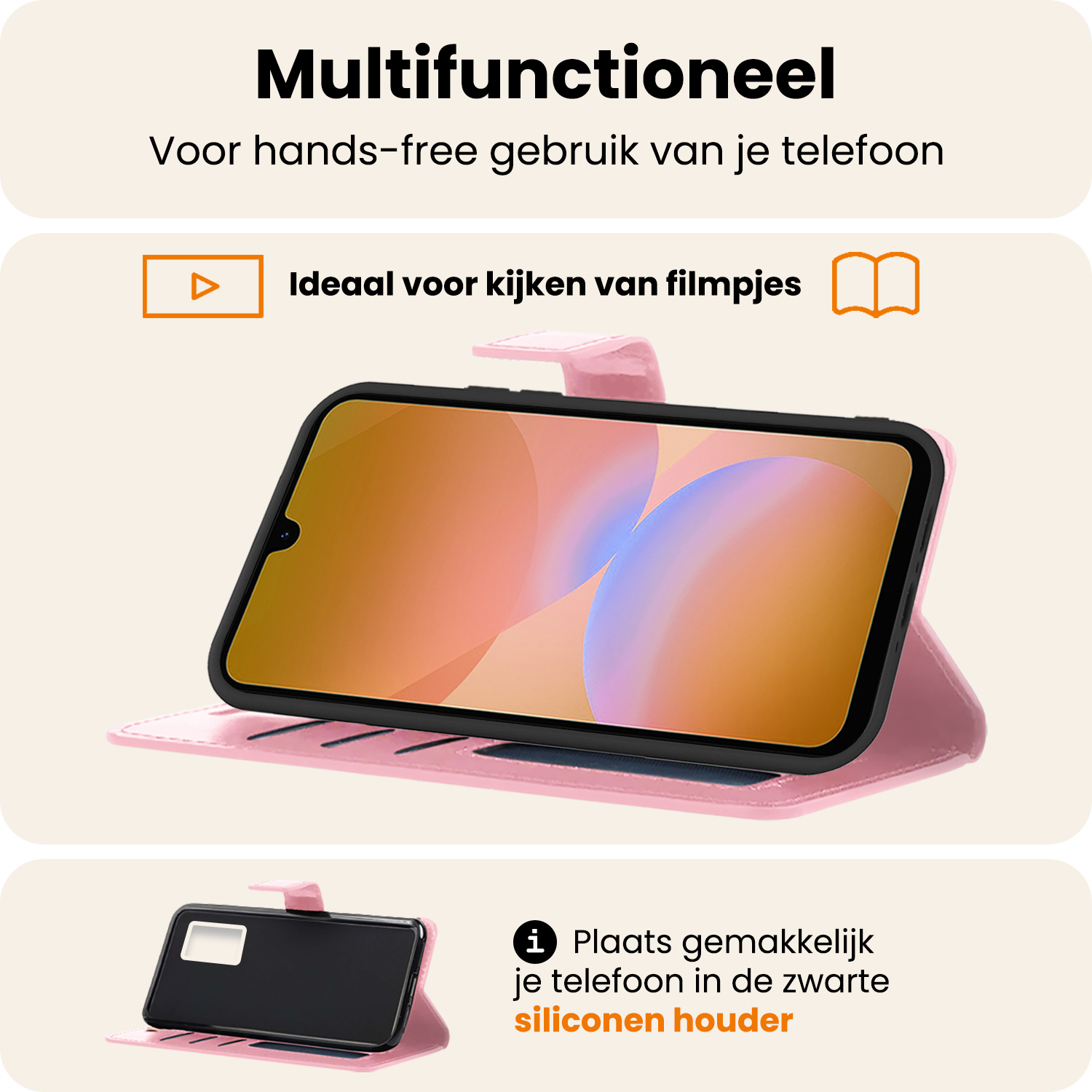 Nomfy Nomfy Samsung Galaxy A26 Hoesje Bookcase - Lichtroze