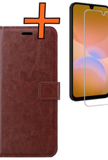Nomfy Nomfy Samsung Galaxy A26 Hoesje Bookcase Met Screenprotector - Bruin
