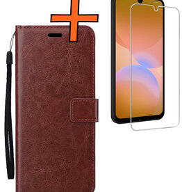 Nomfy Nomfy Samsung Galaxy A26 Hoesje Bookcase Met Screenprotector - Bruin