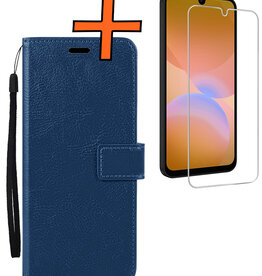 Nomfy Nomfy Samsung Galaxy A26 Hoesje Bookcase Met Screenprotector - Donkerblauw