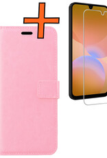 Nomfy Nomfy Samsung Galaxy A26 Hoesje Bookcase Met Screenprotector - Lichtroze