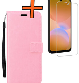 Nomfy Nomfy Samsung Galaxy A26 Hoesje Bookcase Met Screenprotector - Lichtroze