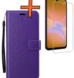 Nomfy Nomfy Samsung Galaxy A26 Hoesje Bookcase Met Screenprotector - Paars